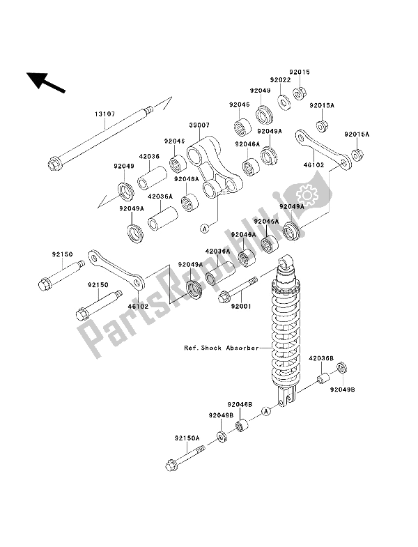 Toutes les pièces pour le Suspension du Kawasaki KLX 650 1993