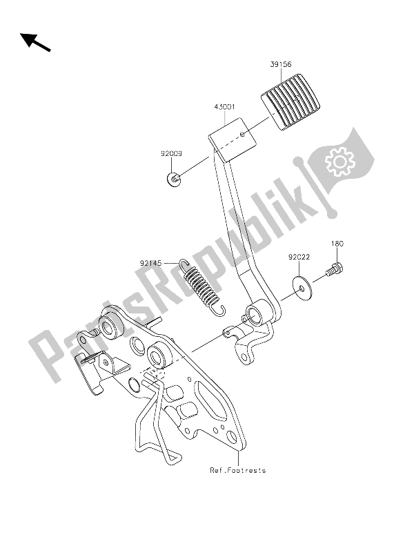 All parts for the Brake Pedal of the Kawasaki Vulcan S ABS 650 2015