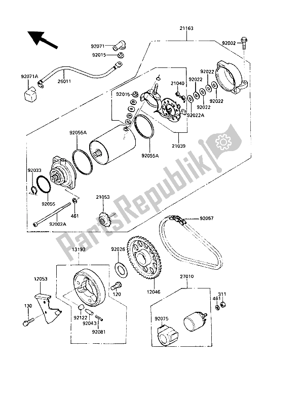 Todas las partes para Motor De Arranque de Kawasaki LTD 450 1989