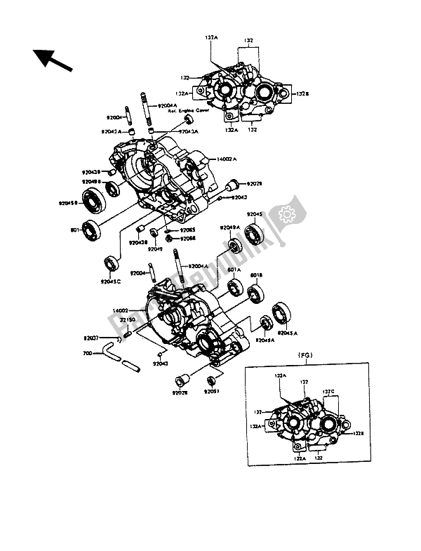 Todas las partes para Caja Del Cigüeñal de Kawasaki KMX 125 1992
