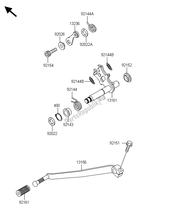 Toutes les pièces pour le Mécanisme De Changement De Vitesse du Kawasaki W 800 2013