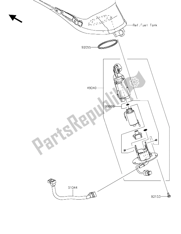 All parts for the Fuel Pump of the Kawasaki Vulcan S ABS 650 2015