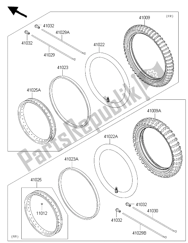 All parts for the Tires of the Kawasaki KLX 110 2015