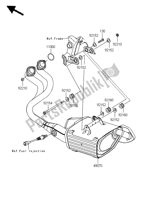 All parts for the Muffler of the Kawasaki ER 6F 650 2012