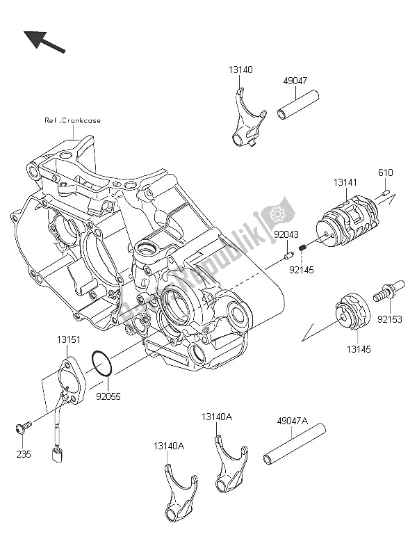 Todas las partes para Tambor De Cambio De Marcha Y Horquilla (s) De Cambio de Kawasaki KX 450F 2016