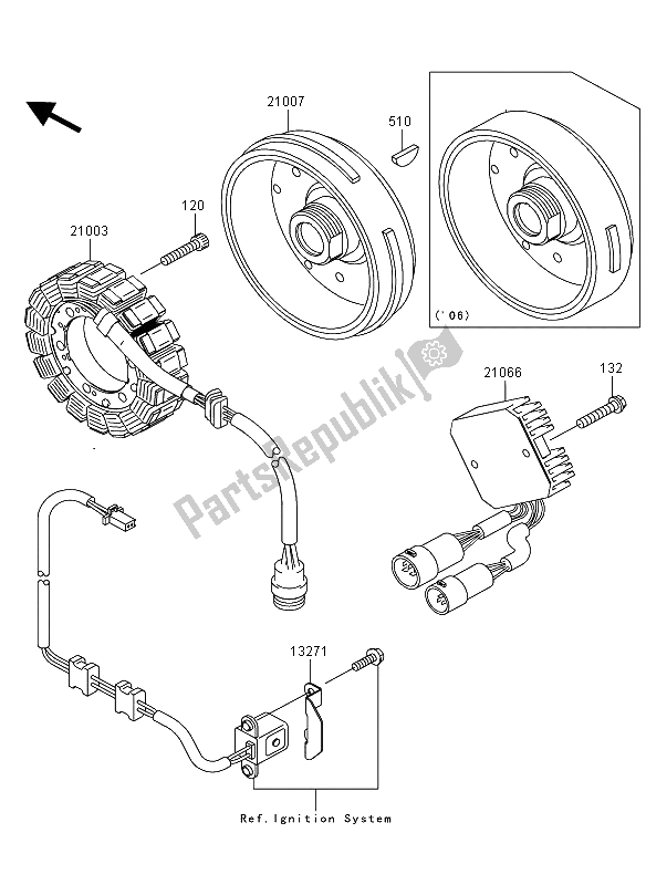 All parts for the Generator of the Kawasaki KVF 360 4X4 2008