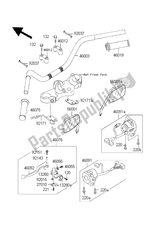 Todas las partes para Manillar de Kawasaki W 650 1999