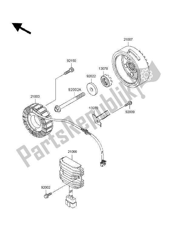 All parts for the Generator of the Kawasaki VN 1500 Classic 1997