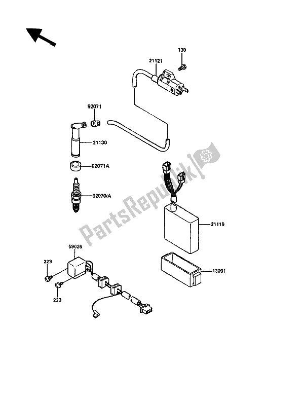 Todas las partes para Sistema De Encendido de Kawasaki KLR 500 1989