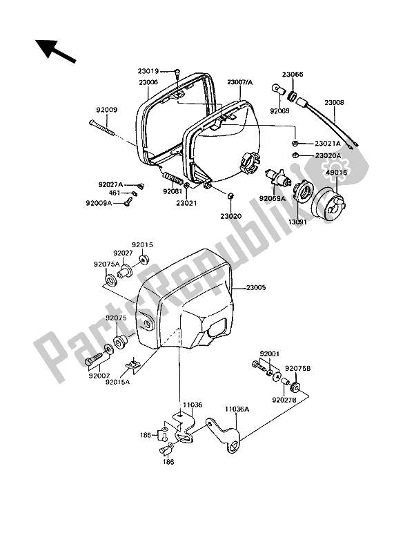 Toutes les pièces pour le Phare (s) du Kawasaki GT 750 1994