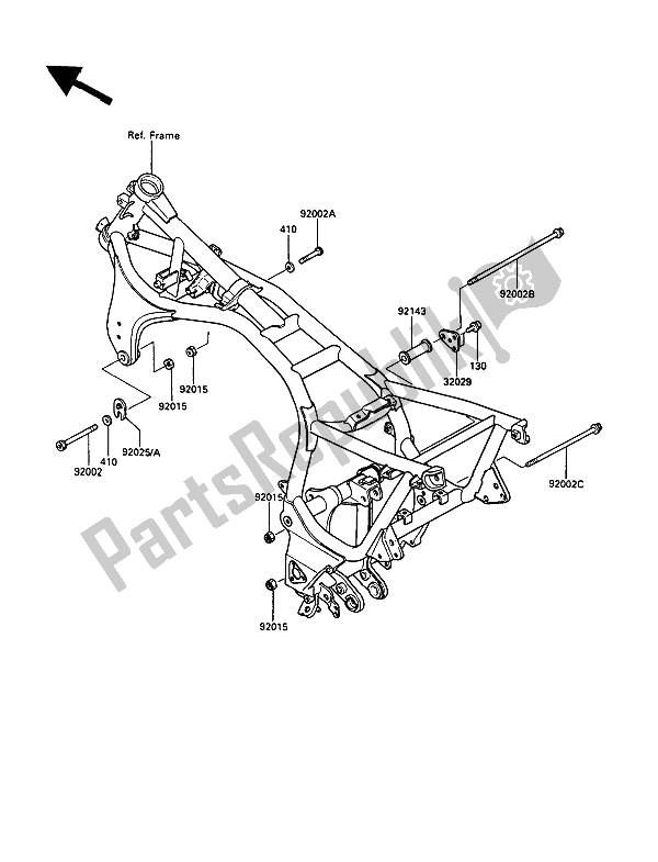 Todas las partes para Accesorios De Marco de Kawasaki 1000 GTR 1991