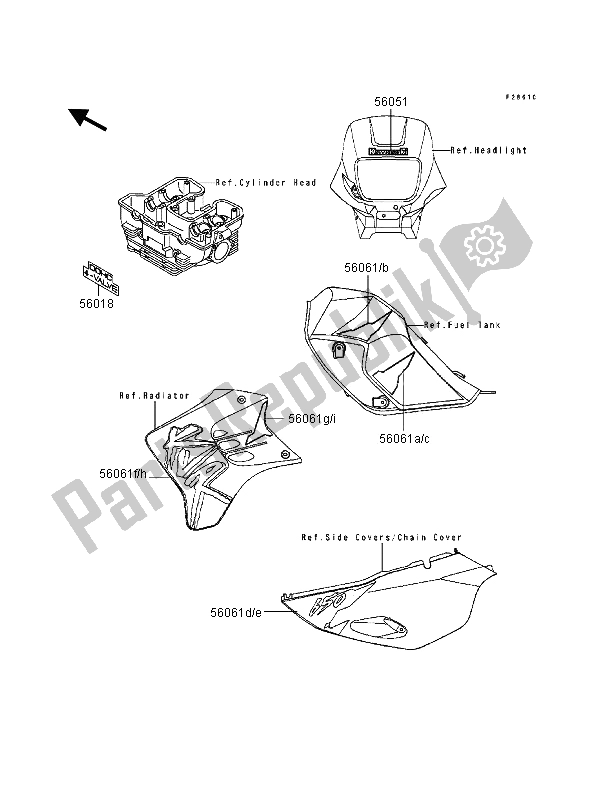 Toutes les pièces pour le Décalcomanies (vert) du Kawasaki KLR 650 1997