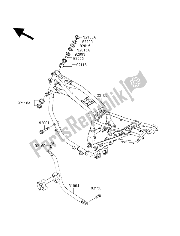 All parts for the Frame of the Kawasaki GPZ 1100 ABS 1996