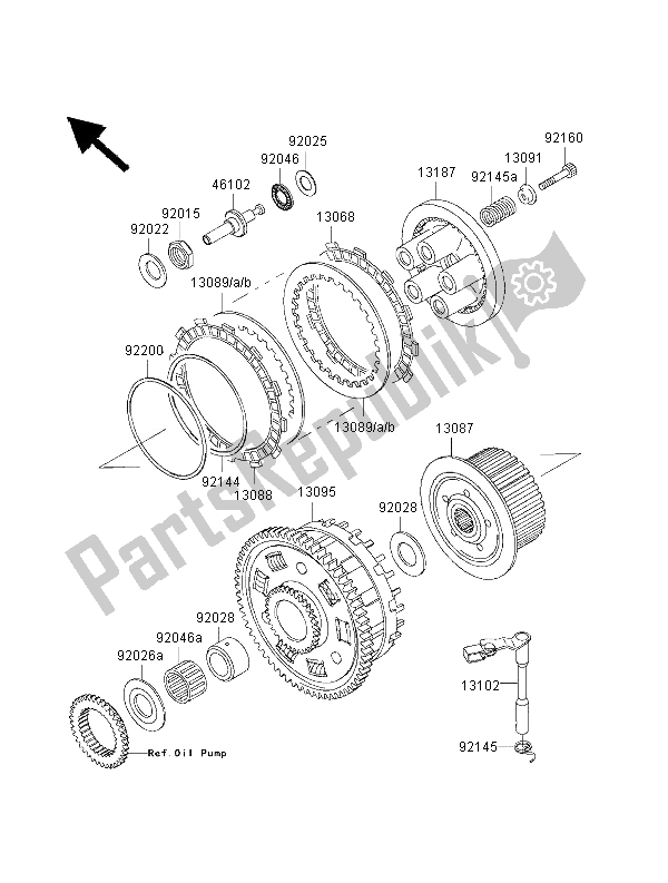 Tutte le parti per il Frizione del Kawasaki Ninja ZX 9R 900 2000