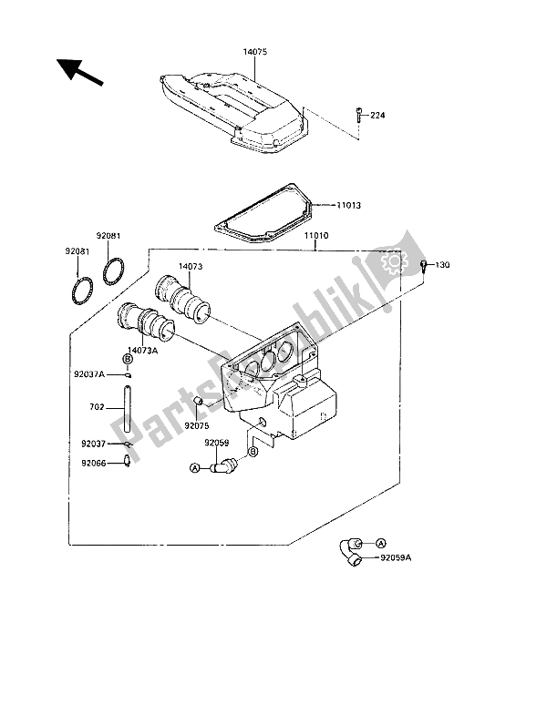 Toutes les pièces pour le Purificateur D'air du Kawasaki GPZ 1000 RX 1988