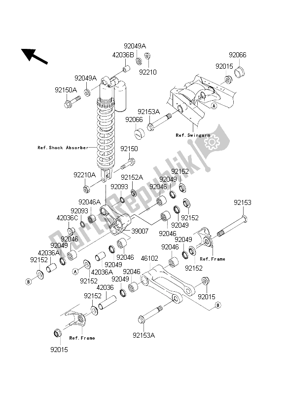 Tutte le parti per il Sospensione del Kawasaki KX 250 2004