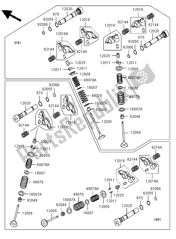 All parts for the Valve of the Kawasaki VN 1600 Classic 2006