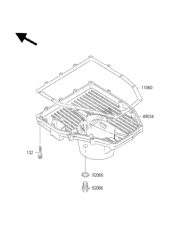 All parts for the Oil Pan of the Kawasaki Ninja ZX 6R 600 2001