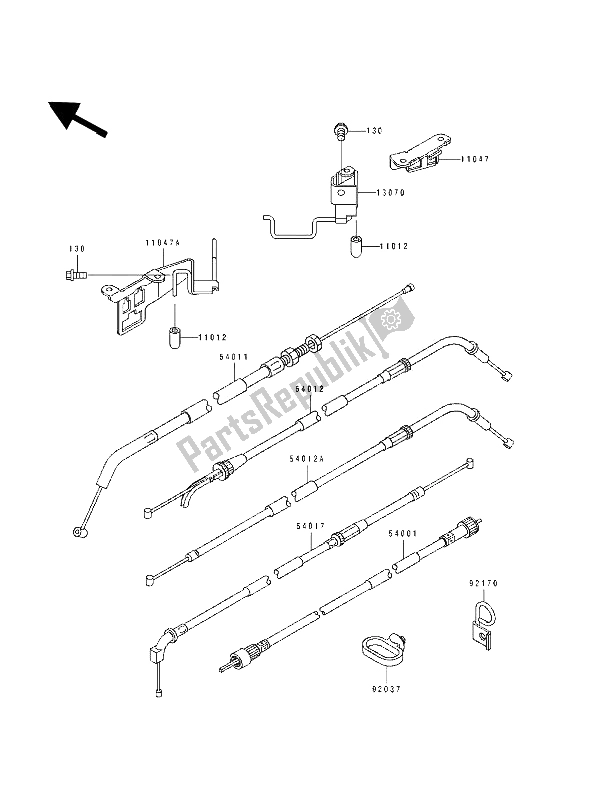 All parts for the Cable of the Kawasaki ZXR 400 1990