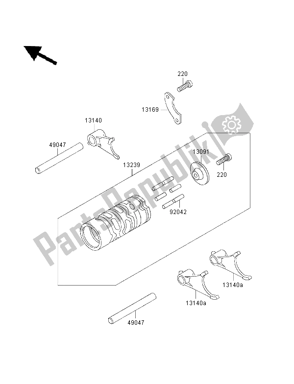 Todas las partes para Cambio De Marcha Tambor Y Cambio Tenedor de Kawasaki KX 60 2001