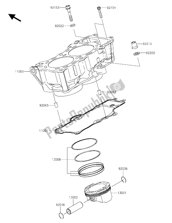 All parts for the Cylinder & Piston(s) of the Kawasaki Vulcan S ABS 650 2015
