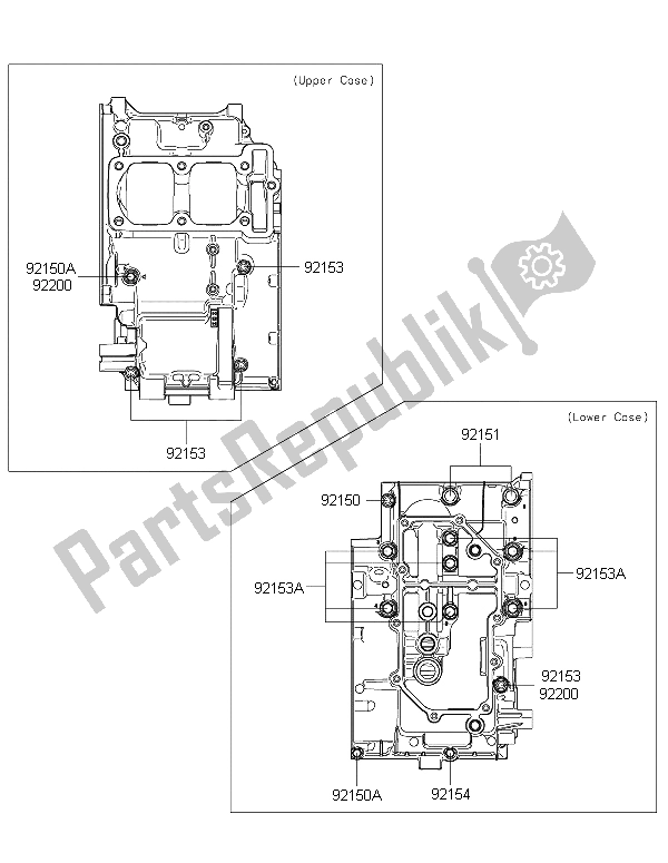 Toutes les pièces pour le Modèle De Boulon De Carter du Kawasaki Ninja 300 ABS 2015