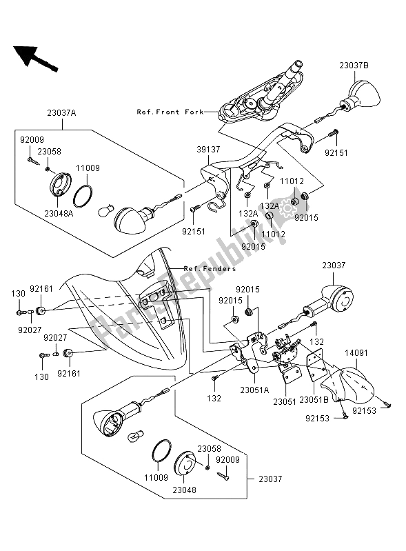 All parts for the Turn Signals of the Kawasaki VN 900 Classic 2006