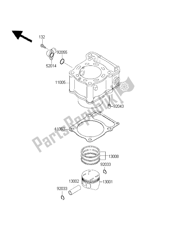 Wszystkie części do Cylinder I T? Ok Kawasaki KLX 300R 2003