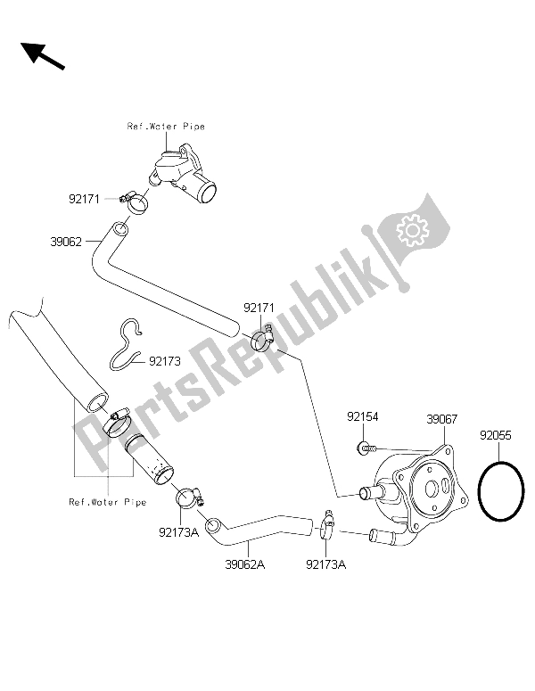 All parts for the Oil Cooler of the Kawasaki Ninja ZX 10R 1000 2015