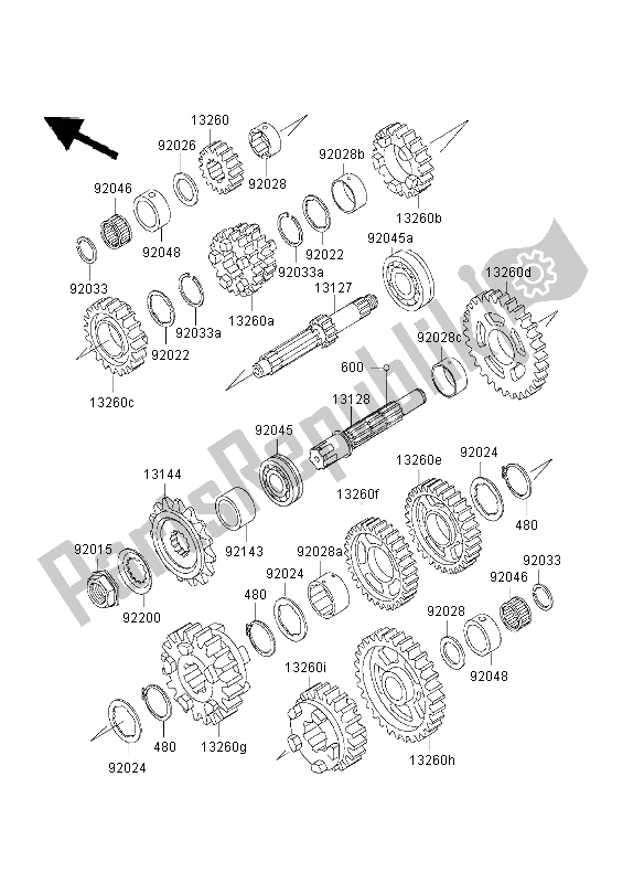 Todas las partes para Transmisión de Kawasaki ZZR 600 2003