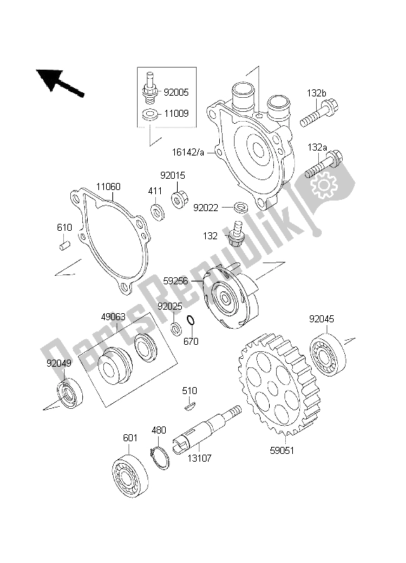 Wszystkie części do Pompa Wodna Kawasaki KLX 650 1995