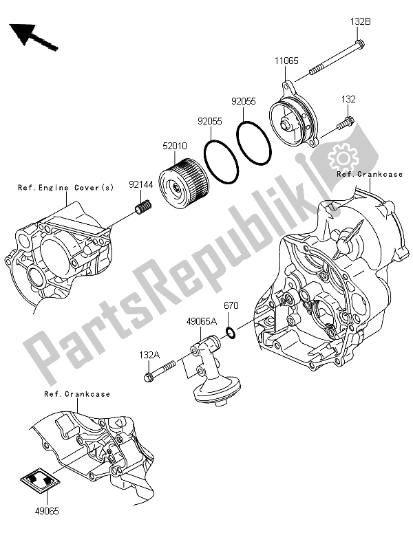 Tutte le parti per il Filtro Dell'olio del Kawasaki KX 450 2013