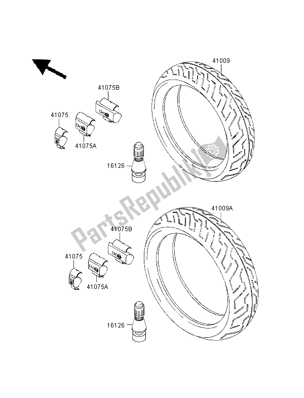 Tutte le parti per il Pneumatici del Kawasaki GPZ 1100 1998