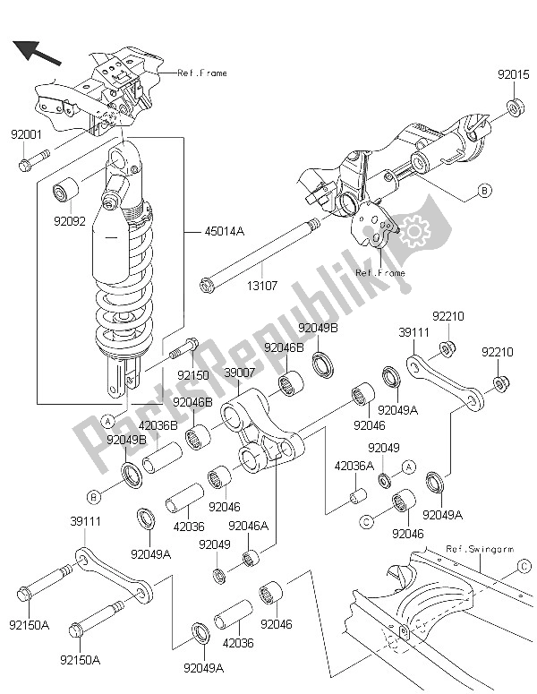 All parts for the Suspension & Shock Absorber of the Kawasaki KLX 250 2016