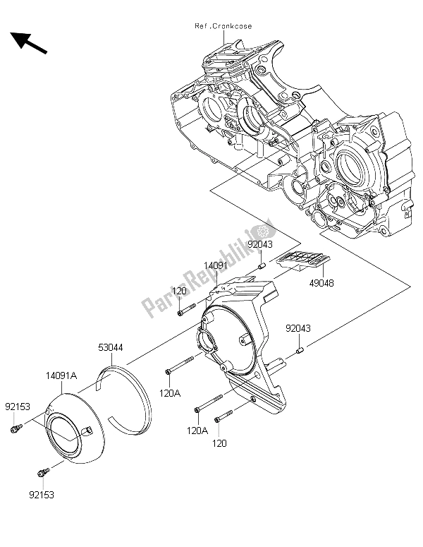 Todas las partes para Cubierta De Cadena de Kawasaki Vulcan 1700 Nomad ABS 2015