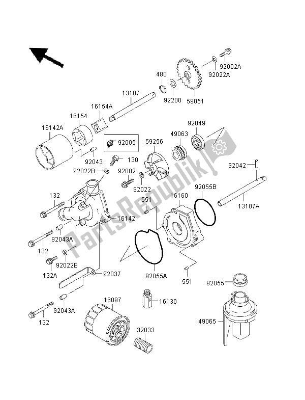 Todas las partes para Bomba De Aceite de Kawasaki Ninja ZX 6R 600 1997