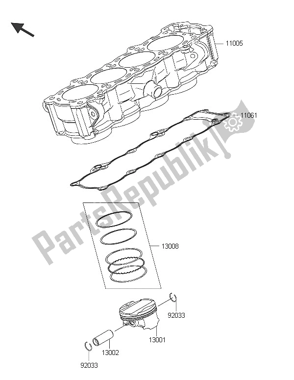 Todas las partes para Cilindro Y Pistón (es) de Kawasaki Z 1000 SX 2016
