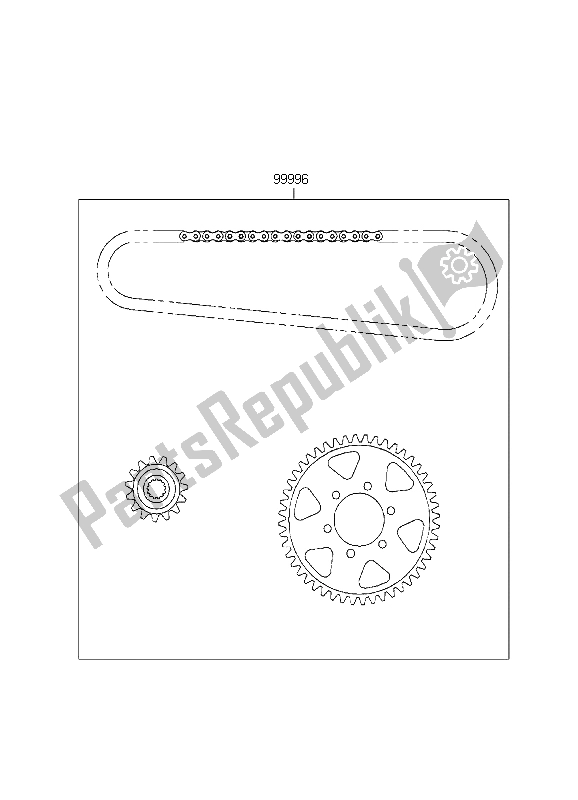 Tutte le parti per il Kit Catena del Kawasaki Ninja ZX 7R 750 1999