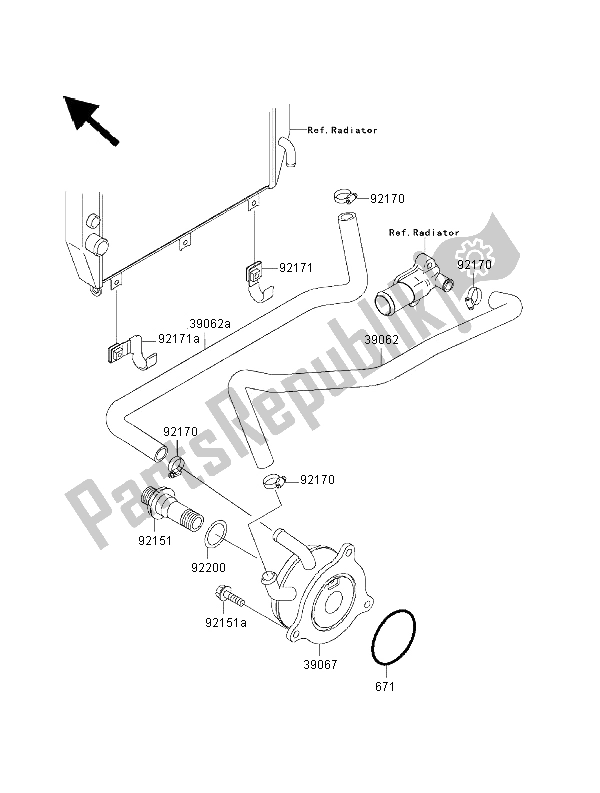 All parts for the Oil Cooler of the Kawasaki Ninja ZX 12R 1200 2000