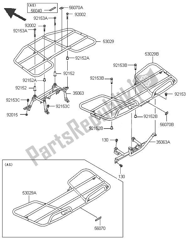 All parts for the Carrier of the Kawasaki KVF 750 4X4 2005