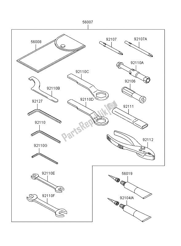 All parts for the Owners Tools of the Kawasaki Versys ABS 650 2008