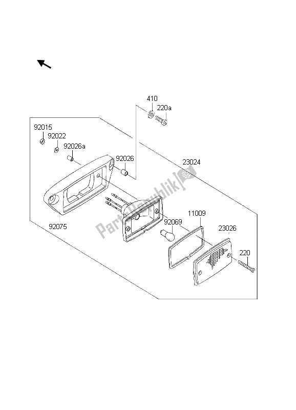 Tutte le parti per il Fanale Posteriore del Kawasaki KVF 360 Prairie 4X4 2003