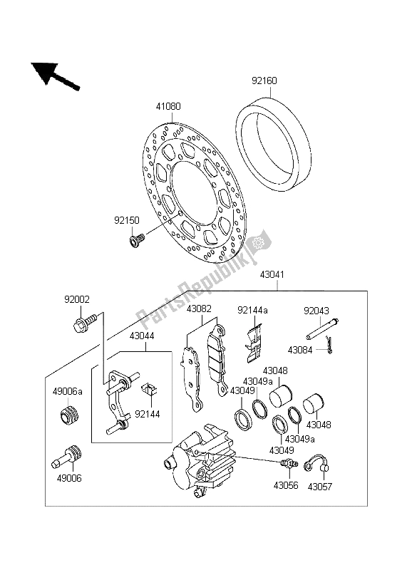 All parts for the Front Brake of the Kawasaki KLR 650 1995