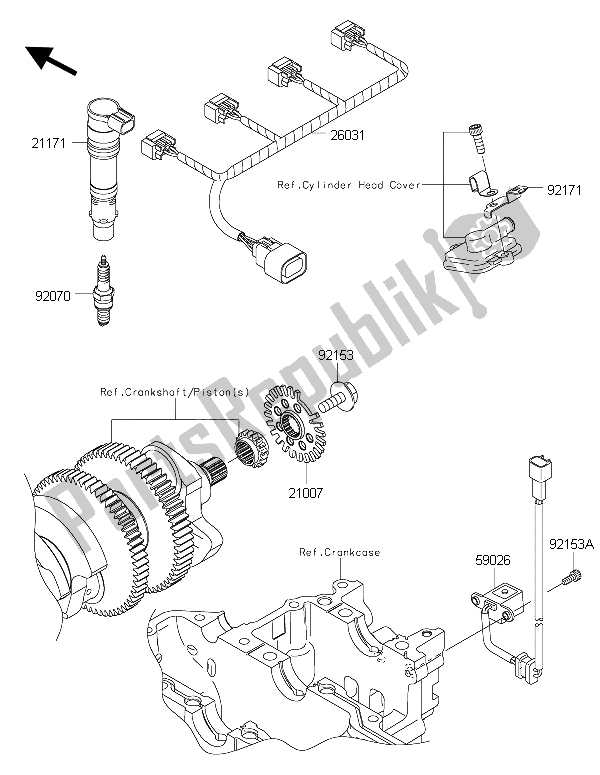 All parts for the Ignition System of the Kawasaki 1400 GTR ABS 2015