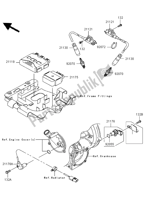 All parts for the Ignition System of the Kawasaki KVF 750 4X4 2006