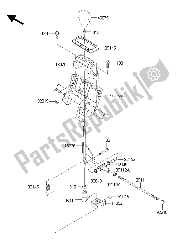 All parts for the Control of the Kawasaki Brute Force 750 4X4I EPS GFF 2015