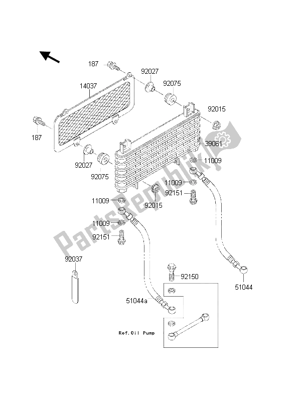 Tutte le parti per il Termosifone del Kawasaki KLF 300 4X4 2001