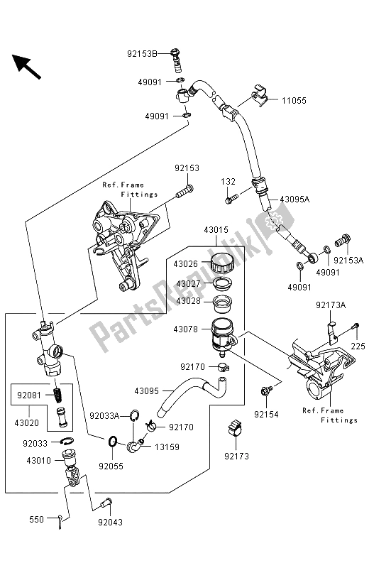 Toutes les pièces pour le Maître-cylindre Arrière du Kawasaki Z 1000 SX 2013