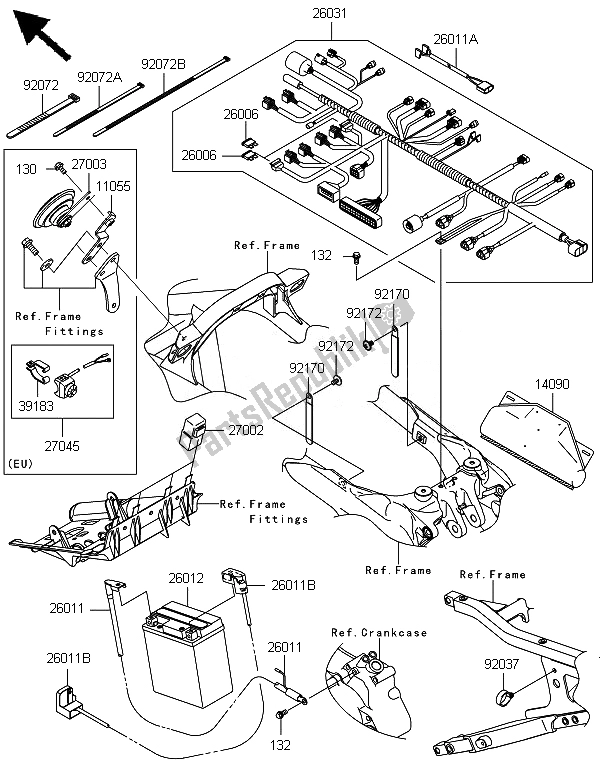 Todas las partes para Equipo Eléctrico Del Chasis de Kawasaki KFX 450R 2014