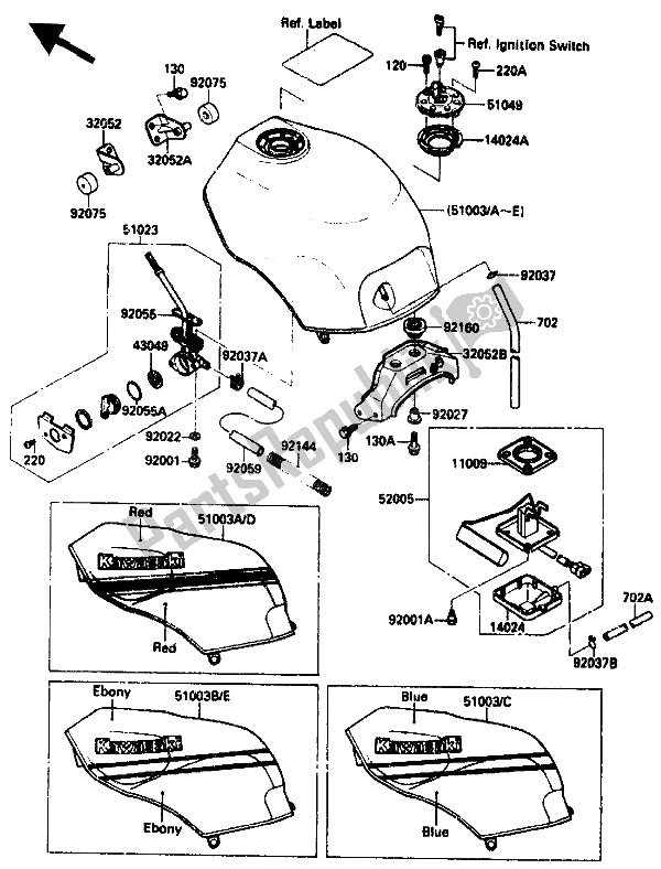 Todas las partes para Depósito De Combustible de Kawasaki ZX 10 1000 1989